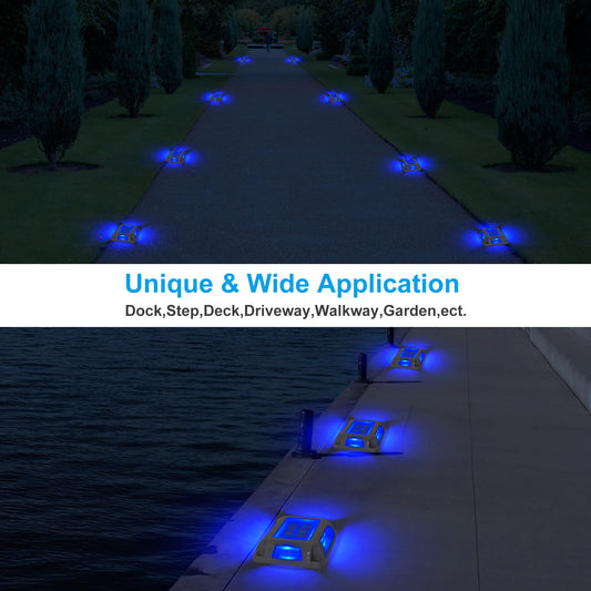 8PC Blue Light Solar Light Outdoor Solar Street Light Lawn Lamp Garden Decor Buried Stair Lamp Underground Decking Lampy Solarne