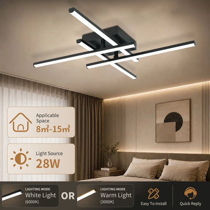 Led Modern Personalized Ceiling Light Black Living Room/Room/Kitchen Lighting Warm Light/White Light 110-220v