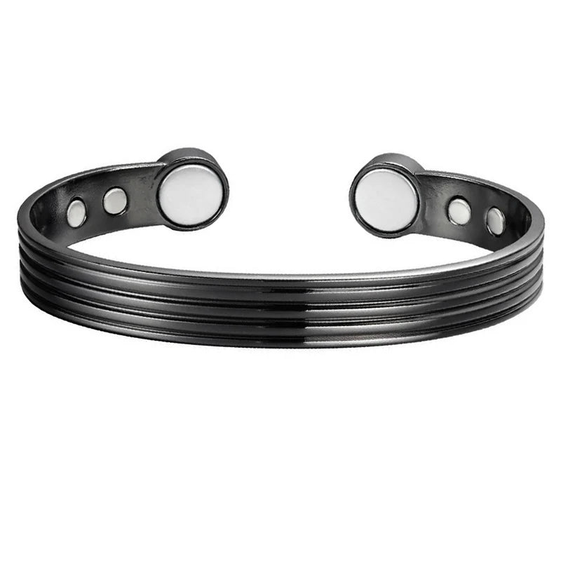 Pure Copper Magnetic Cuff Bracelet, Adjustable for Men & Women