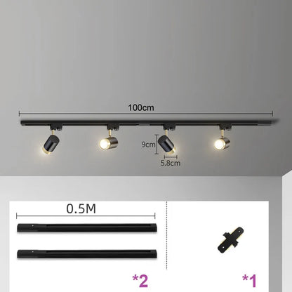 Full Set Led Track Light Fixture Rail 110-220V COB Ceiling Track Lamp Spot Lighting For Clothing Shop Living Room Ceiling Lights
