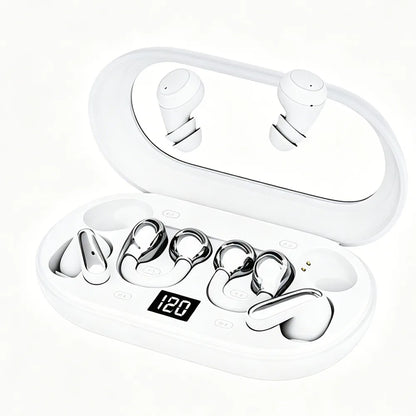 Wireless In-Ear Sleep Bluetooth 6.0 Earphones Heavy Bass Hifi Semi in Ear & Ear-Clip 3 in 1 Earbuds Long Battery Life For Sports