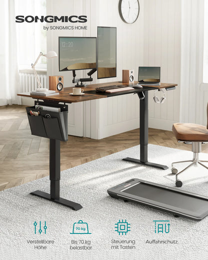 SONGMICS Electric Height-Adjustable Desk, 160 × 70 cm, 72–120 cm Height Range