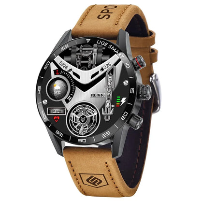 LIGE 2026 New Rugged Military GPS Smart Watch Men AMOLED HD Screen Heart Rate Bluetooth Call Waterproof Outdoor SmartWatch