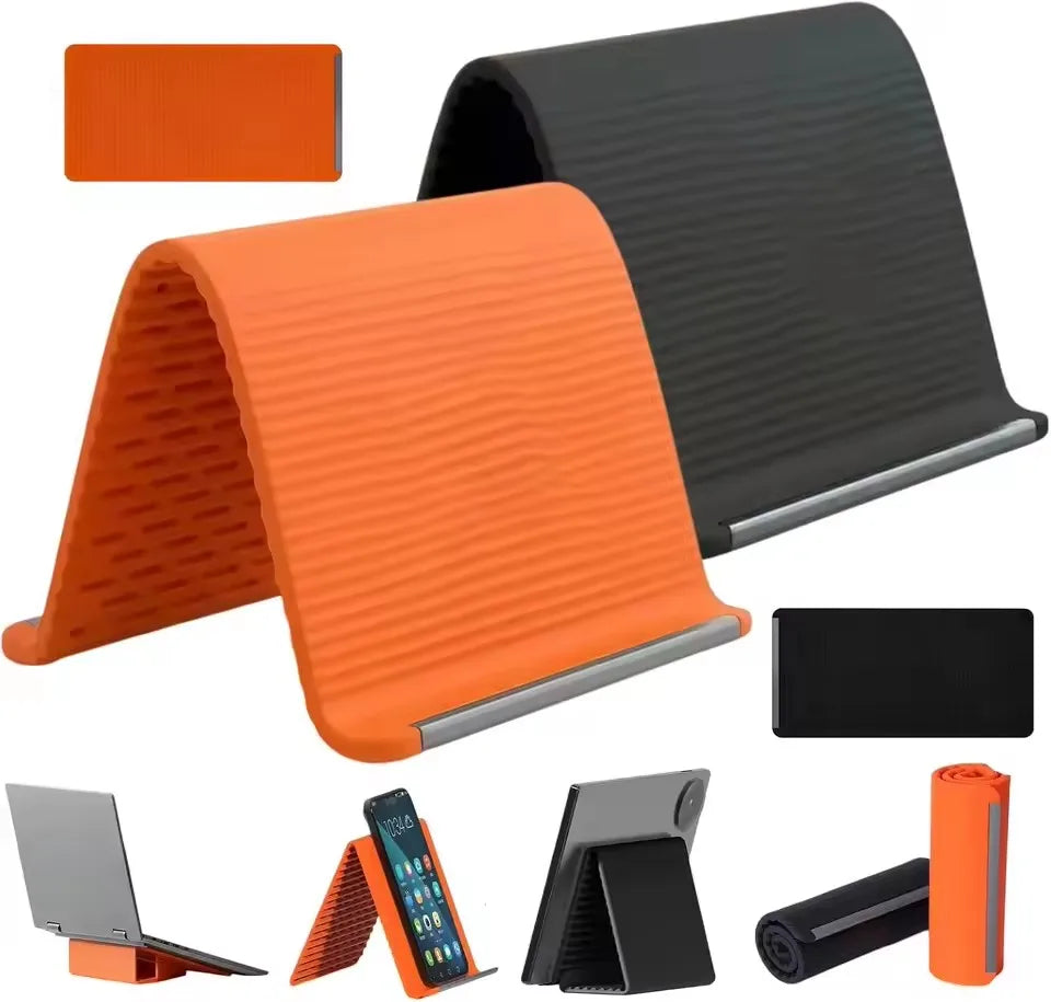 Flexible Foldable Silicone Phone Holder (Portable, Adjustable, Multi-Angle, For Phone, Laptop, Tablet)