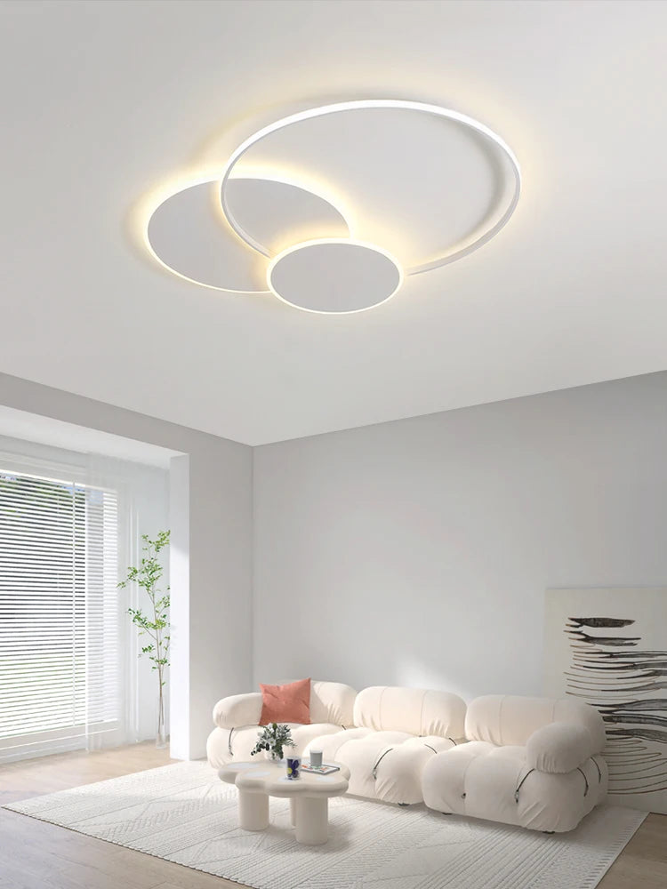 Modern Minimalism Circles Led Living Room Ceiling Lights Foyer Dimmable Round Bedroom Lamp Lighting Home Decor Luster Fixtures