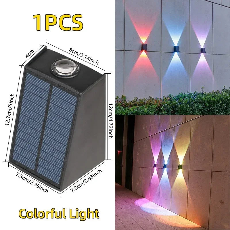 LED Solar Lights Outdoor Solar Powered Wall Lamp Waterproof Outdoor Garden Decorations Sunlight for Street Balcony Villa Lamp