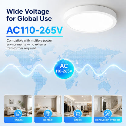 Led Ceiling Lamp 110-265V Ultra Thin Panel Led Light for Living Room Bedroom Indoor Lighting 20W 30W Square Round Ceiling Lights