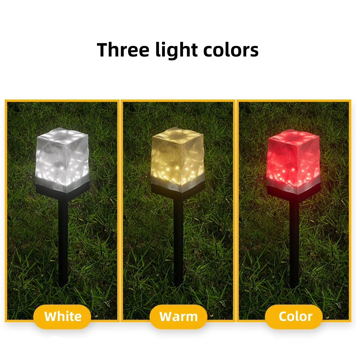 LED Solar Lights Outdoor Waterproof Garden Decoration Solar Powered Lamp Balcony Fence Lawn Landscape Path Ice Brick Light