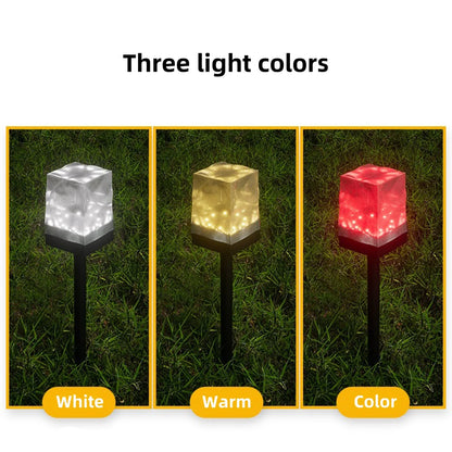LED Solar Lights Outdoor Waterproof Garden Decoration Solar Powered Lamp Balcony Fence Lawn Landscape Path Ice Brick Light