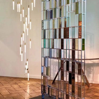 Modern Branch LED Chandelier For Staircase Living Room Minimalism Design Long Tube Hanging Lamps Indoor Attic Lighting Fixtures