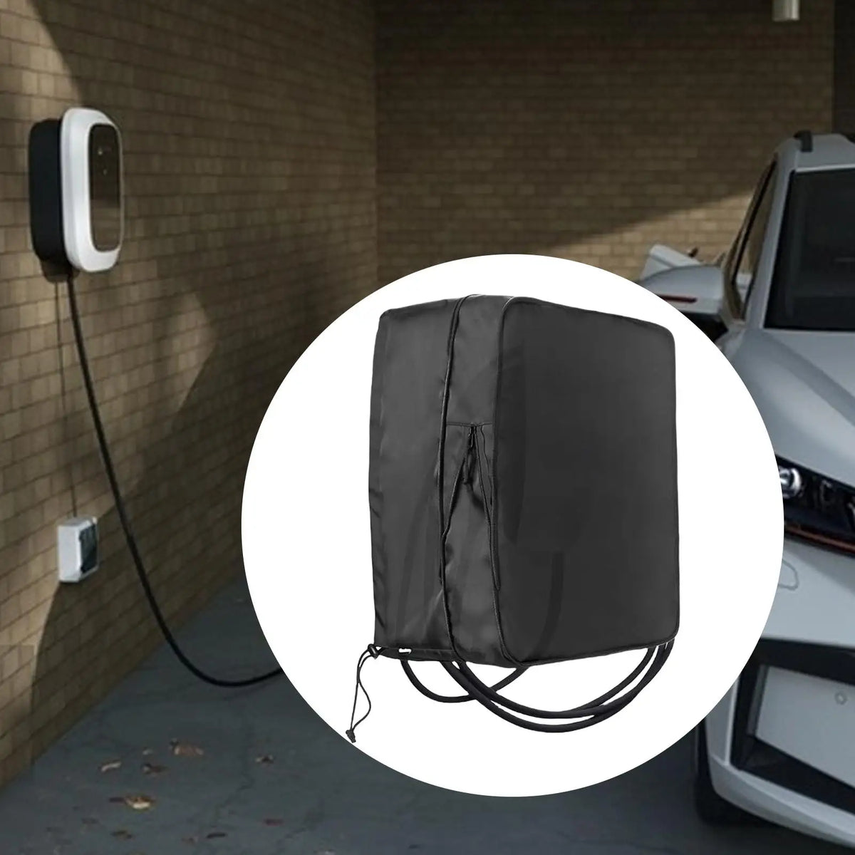 EV Charger Plug Port Protection for Electric Car Adjustable drawstring for outdoor wall mounted charging station rain cover