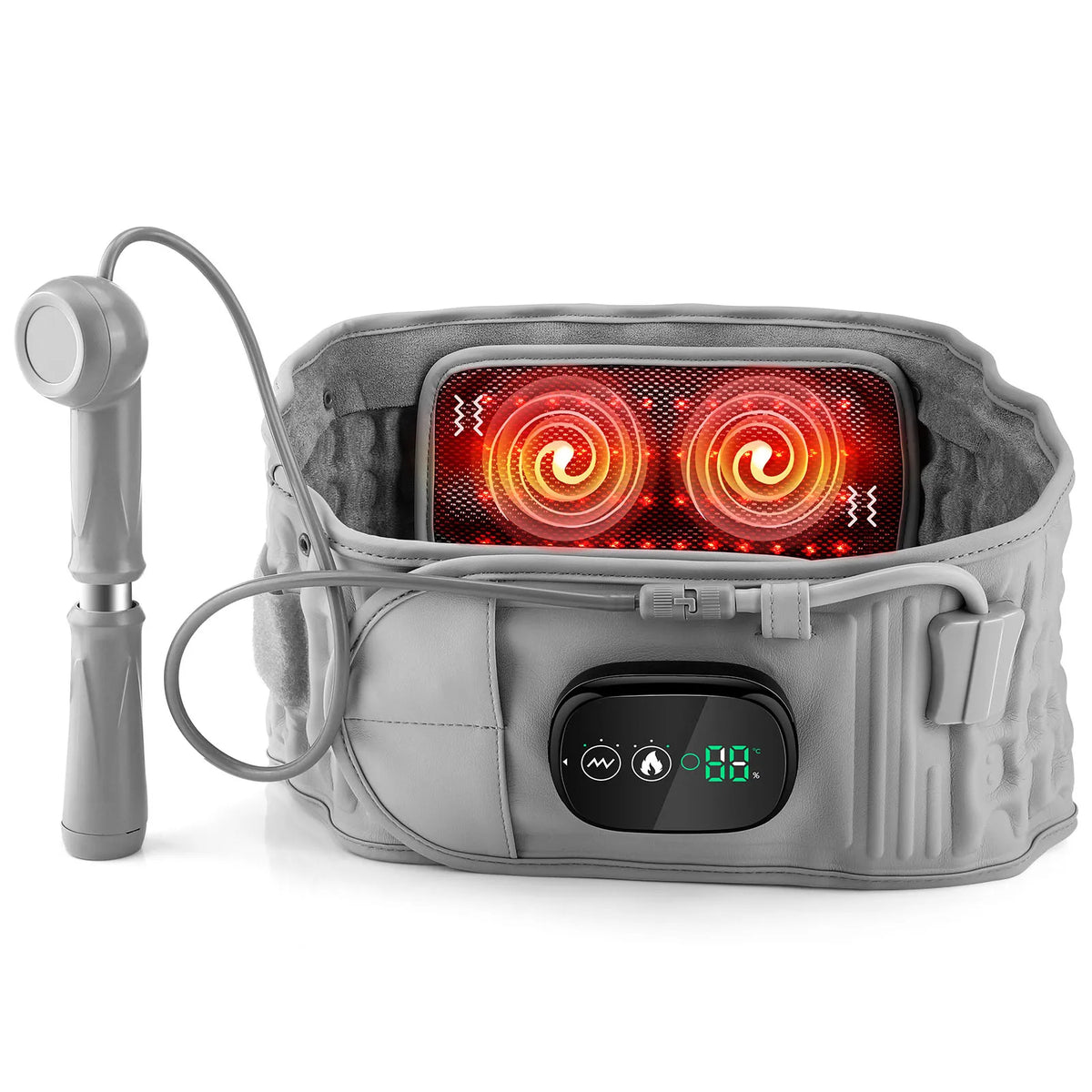 Heated Waist & Lower Back Massage Belt with Vibration and Air Compression