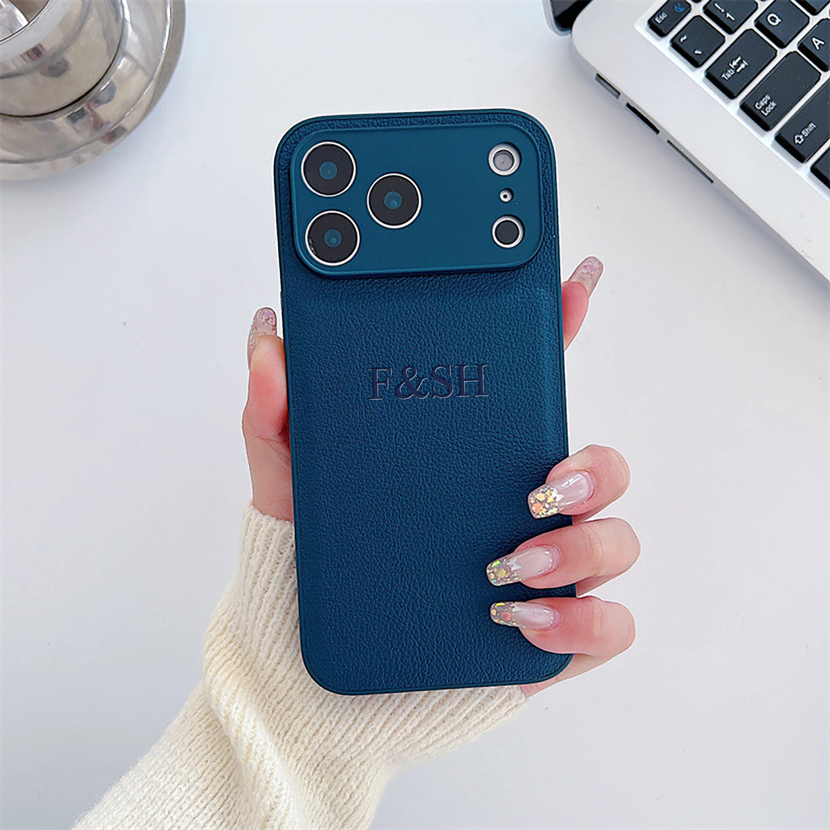 Faux Leather Luxury Phone Case with Personalized 3D Name (For IPhone18 17 16 15 14 13 )