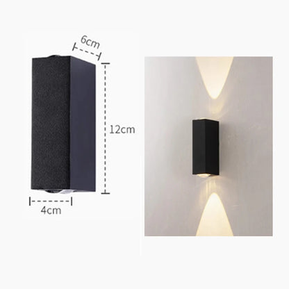 Outdoor Lighting Lens Beam Wall Lamps IP65 Waterproof Aluminum Wall Lights Corridor Garden Shopping Mall Up Down LED Porch Lamp