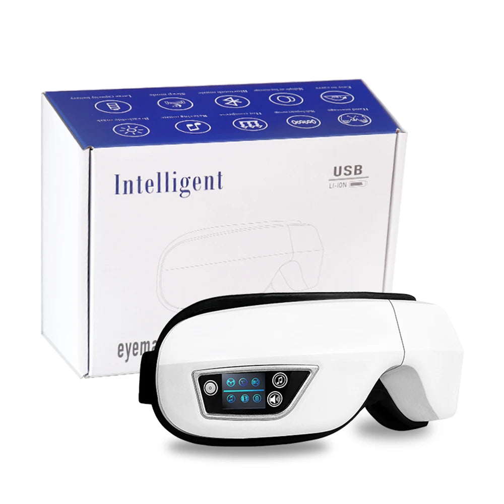 Foldable Eye Massager with Bluetooth, Vibration & Rechargeable Battery