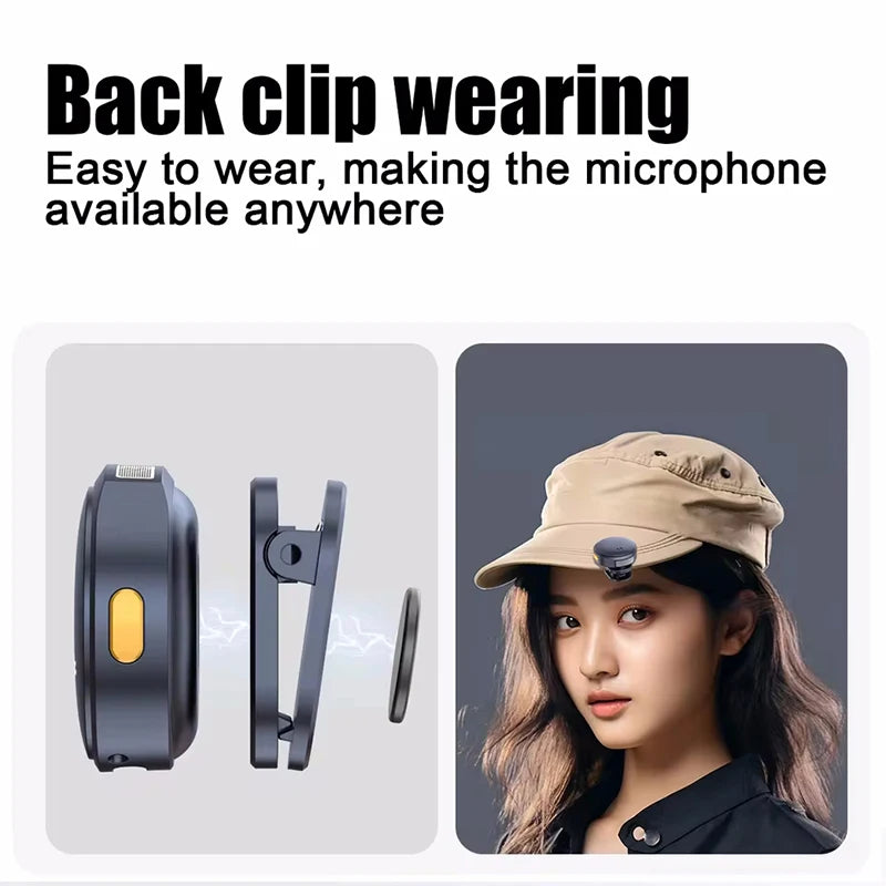 Lavalier Dual Wireless Microphones, Buttonhole Tie Mic Mini For iPhone and Android Phone