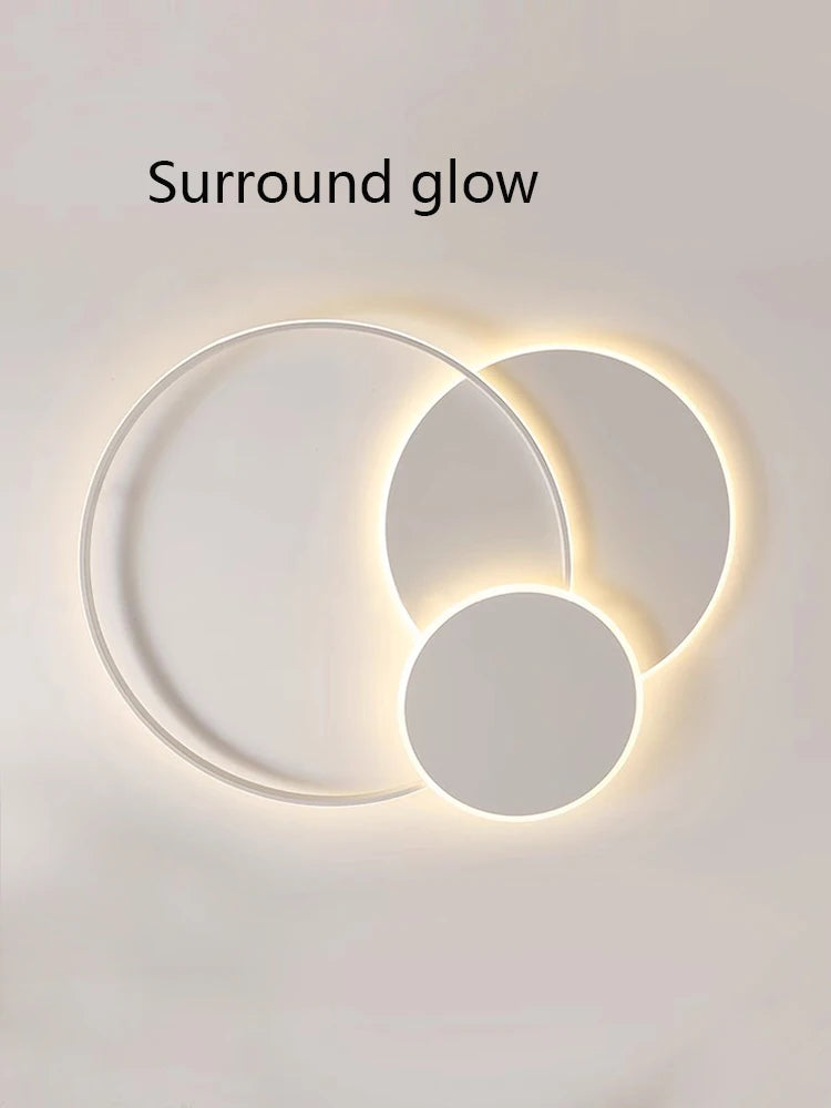 Modern Minimalism Circles Led Living Room Ceiling Lights Foyer Dimmable Round Bedroom Lamp Lighting Home Decor Luster Fixtures