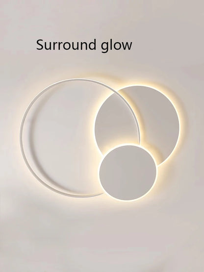Modern Minimalism Circles Led Living Room Ceiling Lights Foyer Dimmable Round Bedroom Lamp Lighting Home Decor Luster Fixtures