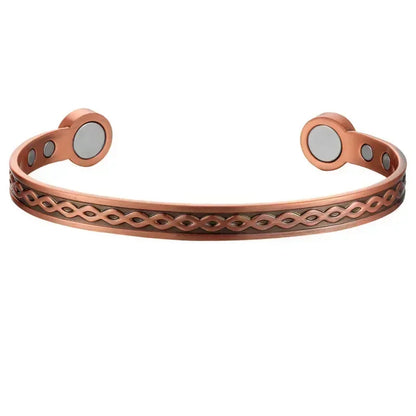 Pure Copper Magnetic Cuff Bracelet, Adjustable for Men & Women