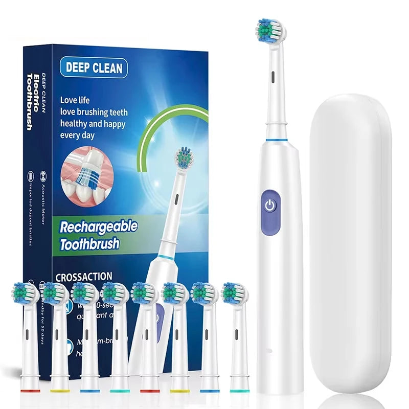 Rechargeable Rotating Electric Toothbrush, Compatible with Oral-B Replacement Heads