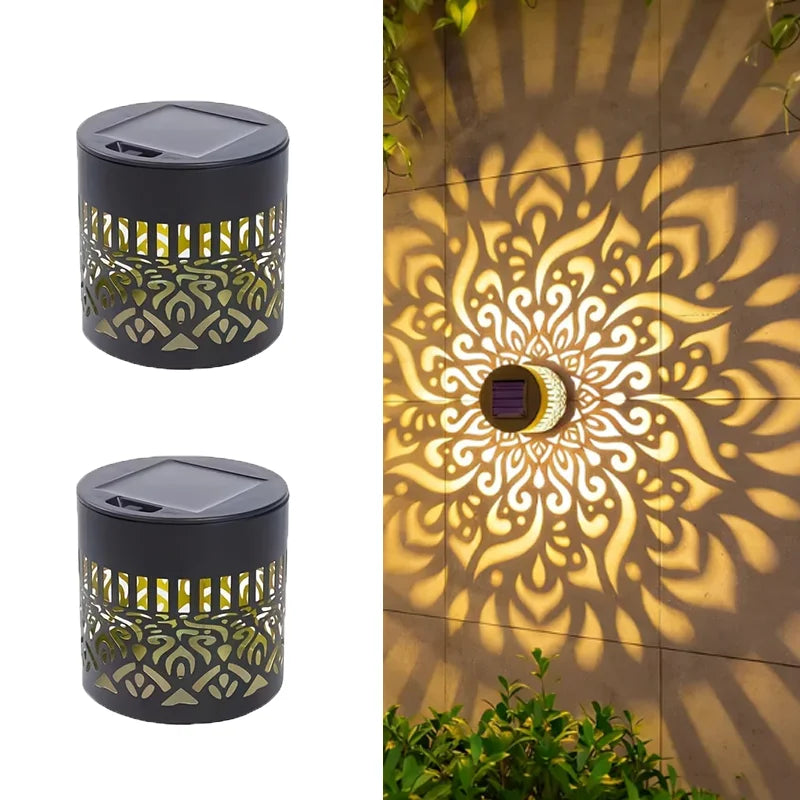 Solar Mandala Sunflower Projector Wall Light Outdoor Garden Decoration Landscape Light for Patio Garden Estate Porch Courtyard