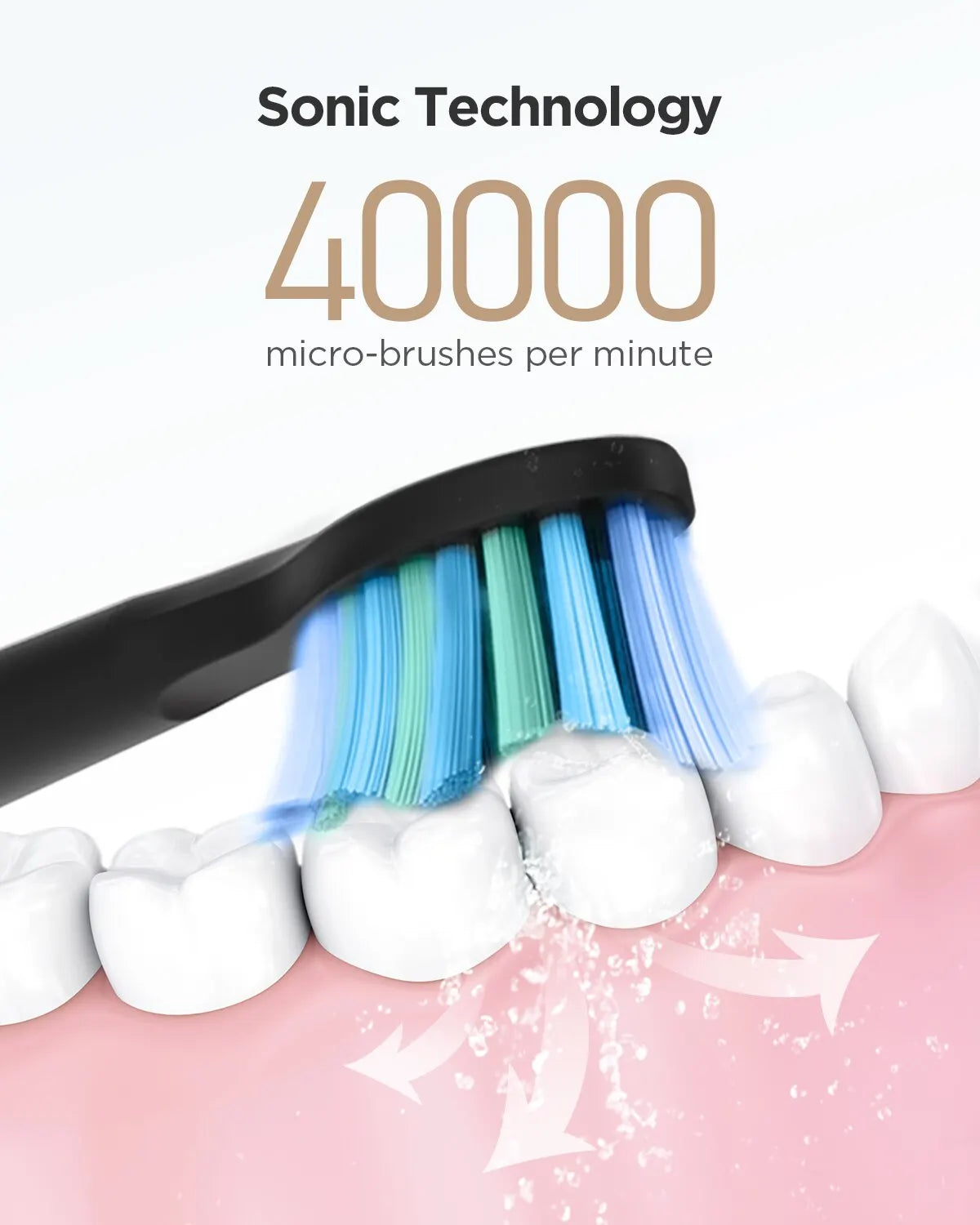Fairywill FW-507 Rechargeable Sonic Toothbrush for Adults, USB Charging, Waterproof