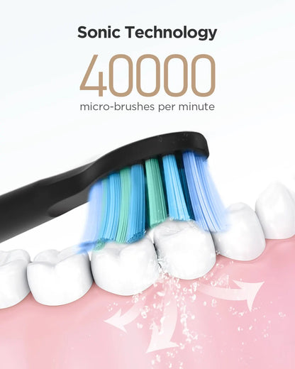 Fairywill FW-507 Rechargeable Sonic Toothbrush for Adults, USB Charging, Waterproof