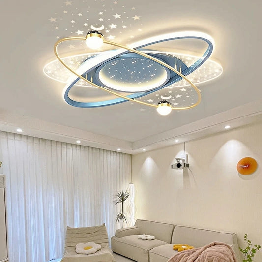 Modern LED Chandelier Light Luxury Starry Sky Home Decor Living Children's Room Bedroom Lamp Indoor Lighting Kids’ Pendant Light