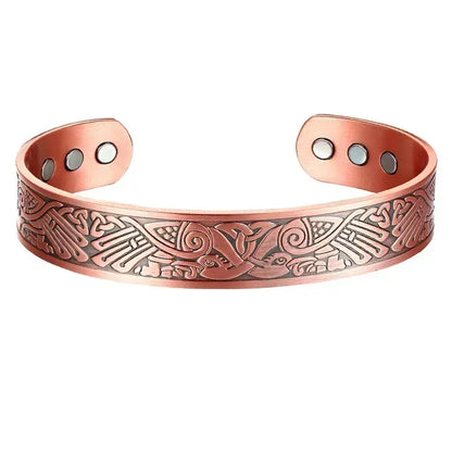 Pure Copper Magnetic Cuff Bracelet, Adjustable for Men & Women
