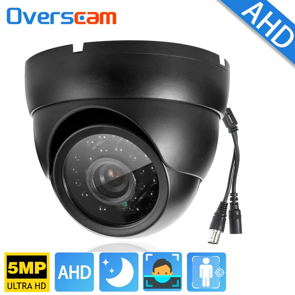 AHD Camera 5MP Digital Surveillance Infrared Night Vision Security Home Outdoor Waterproof Bullet Dome Camera H.265+ 3.6MM CCTV