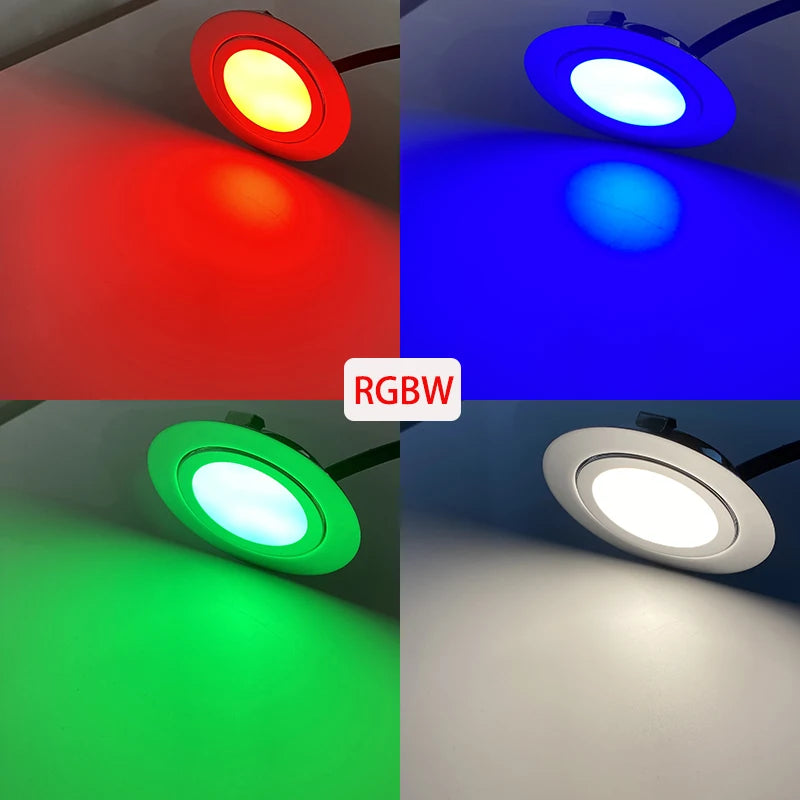 IP65 Led Light 12V Mini Downlight Dimmable Waterproof Spotlight Ceiling Spot Recessed Slim Lamp Kitchen Bath Cabinet 3W RGBW
