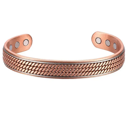 Pure Copper Magnetic Cuff Bracelet, Adjustable for Men & Women