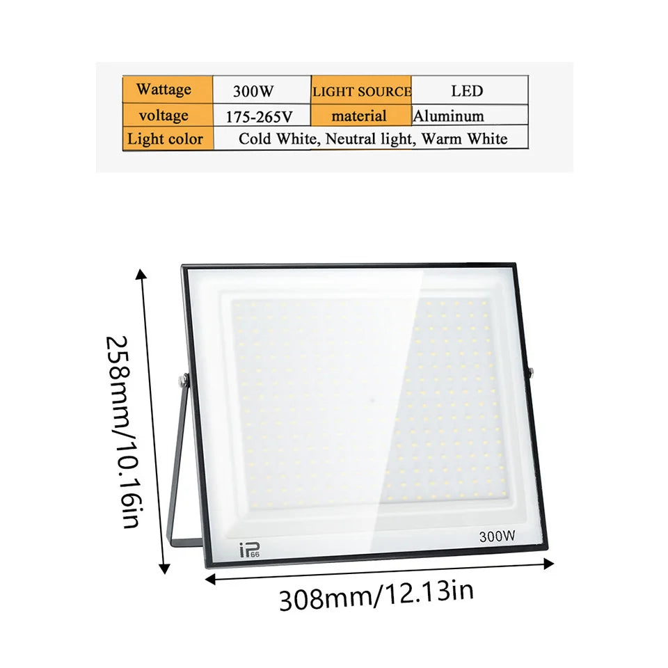 LED Spotlight  Waterproof IP66 220V 20W 30W  50W 100W 150W 200W 300W Outdoor Floodlights outdoor Factory Billboard Lighting