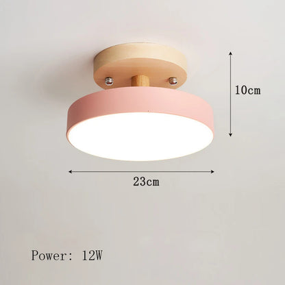 Corridor lamp Round hallway lamps Nordic porch lights wood Indoor lighting balcony ceiling light cloakroom ceiling lights