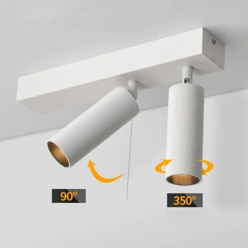 Adjustable Angle LED Surface Mounted Spotlights Suction Lights Ceiling for Home Use Cloakrooms Corridors Minimalist