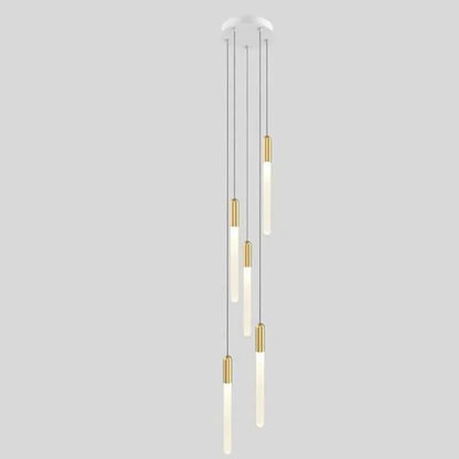 Modern Branch LED Chandelier For Staircase Living Room Minimalism Design Long Tube Hanging Lamps Indoor Attic Lighting Fixtures