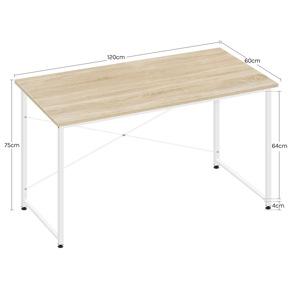 WOLTU Modern Home Office Desk with Metal Frame