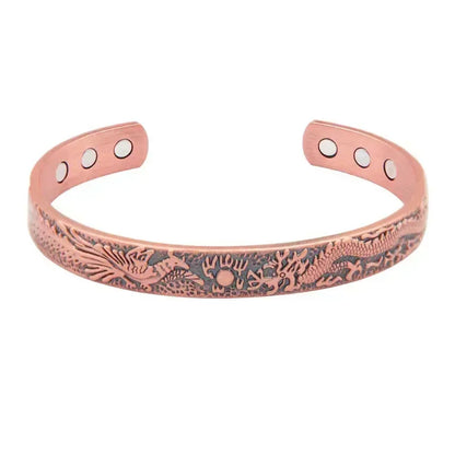 Pure Copper Magnetic Cuff Bracelet, Adjustable for Men & Women