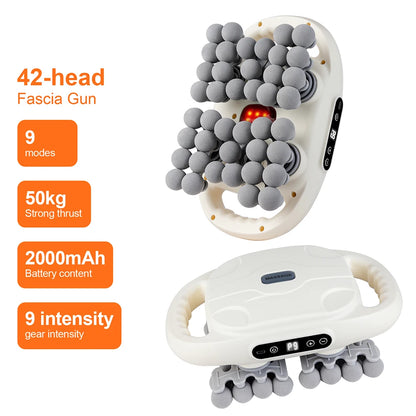 42-Head High-Frequency Massage Gun for Back, Shoulders & Thighs
