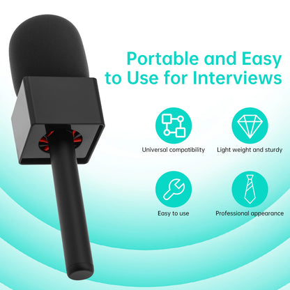 Microphone Handheld Stand Mic Handle for Universal Wireless / Lavalier Mic, Mic Holder with 3 Pop Filter for Vlogging, Interview