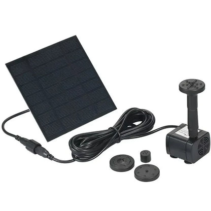 Solar Water Pump Fountain,withNozzles and  Water Pipe,Solar Powered Pump for Bird Bath,Pond,Garden Solar Fountain Pump