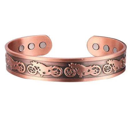 Pure Copper Magnetic Cuff Bracelet, Adjustable for Men & Women