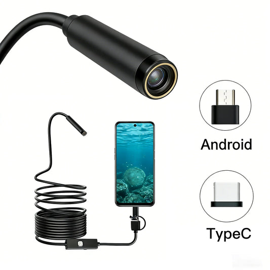 Endoscope Camera Android Type C PC 7MM USB Waterproof Borescope Camera for Car Scenarios 1-10m Car Inspection 6 Led Lights