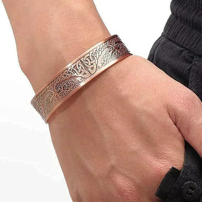 Pure Copper Magnetic Cuff Bracelet, Adjustable for Men & Women