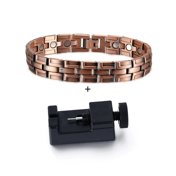Vinterly Pure Copper Magnetic Chain-Link Bracelet for Men & Women