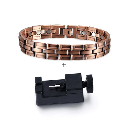 Vinterly Pure Copper Magnetic Chain-Link Bracelet for Men & Women