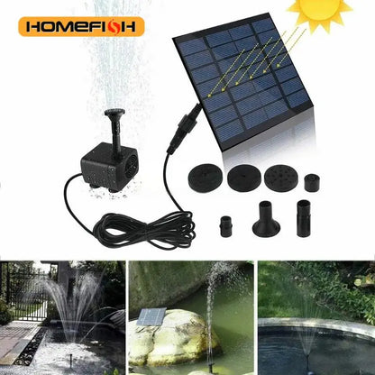 Solar Water Pump Fountain,withNozzles and  Water Pipe,Solar Powered Pump for Bird Bath,Pond,Garden Solar Fountain Pump