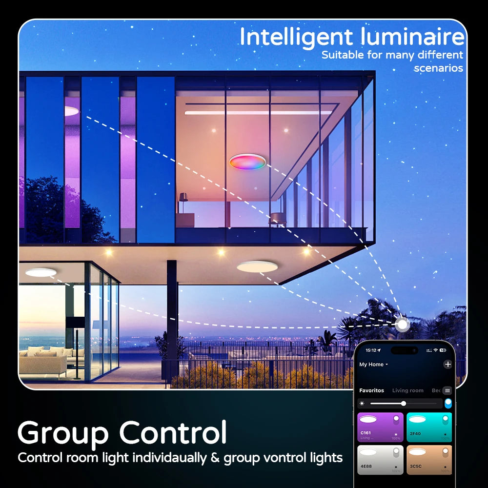 Smart Ceiling Lamp 24w 30w Led Lamp for Bedroom Ceiling Lights with APP Remote Control Dimmable Led Lights for Room Living Room
