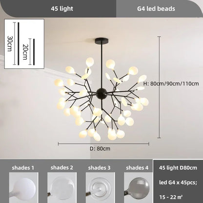 Nordic Led Ceiling Chandelier Lighting Modern Branch Pendant Lights Living Room Gold Black Art Home Decor Indoor Lamps Luminaire
