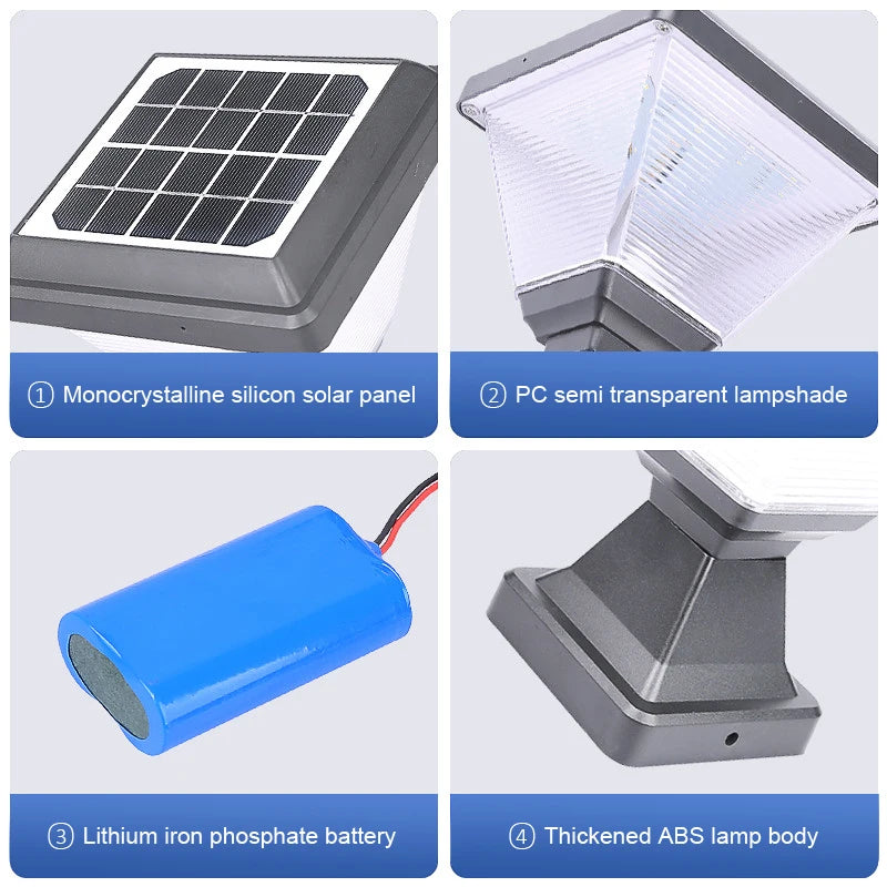 Household Courtyard Entrance Corridor Lights Fence Garden Led Outdoor Ip65 Waterproof Door Post Fence Solar Energy Pillar Lamp